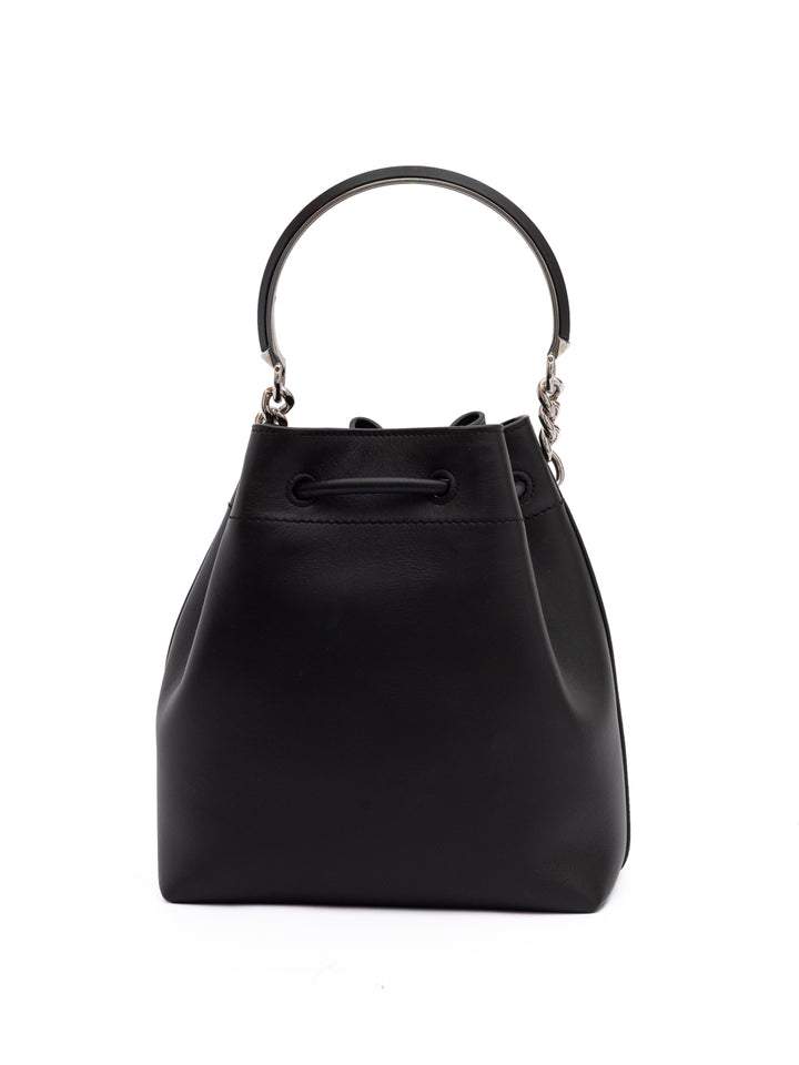 Jimmy Choo Black Bon Bon Leather Bucket