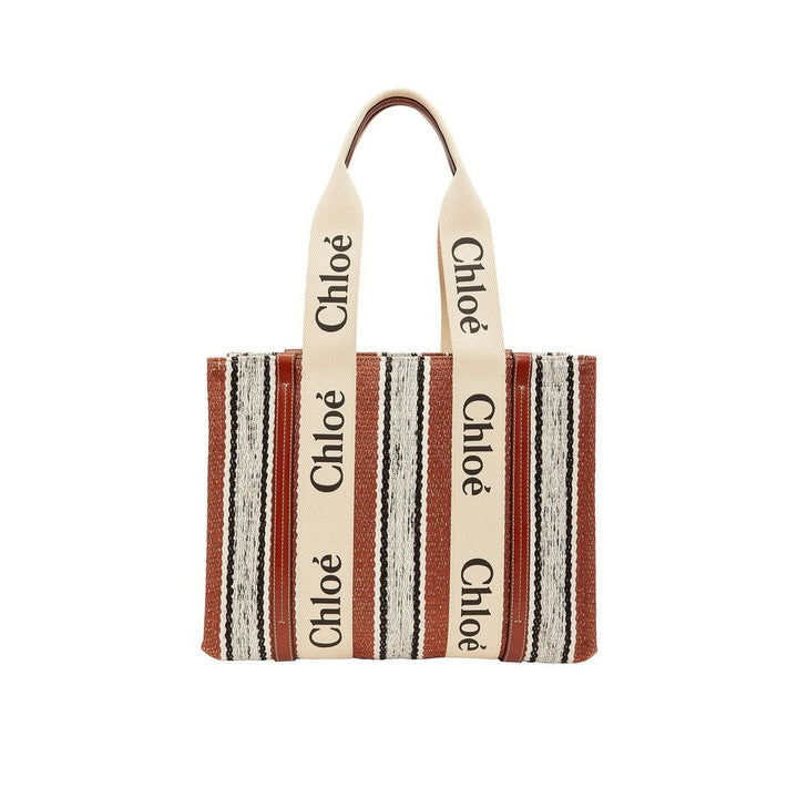 Chloé Brown Linen Tote Bag