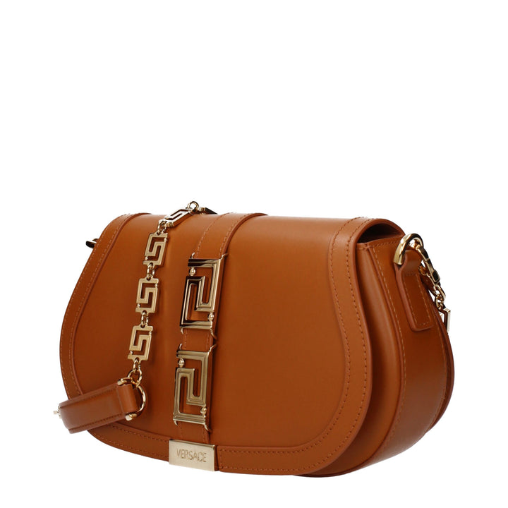 Versace Brown Leather Shoulder Bag