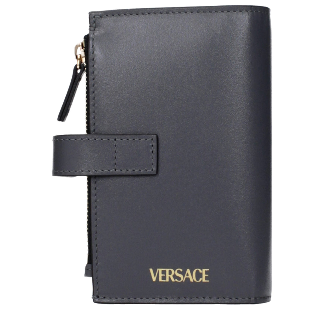 Versace Gray Leather Wallet