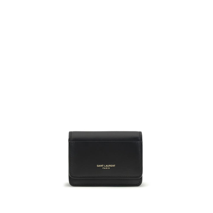 Saint Laurent Black Calf Leather Bos Taurus Wallet