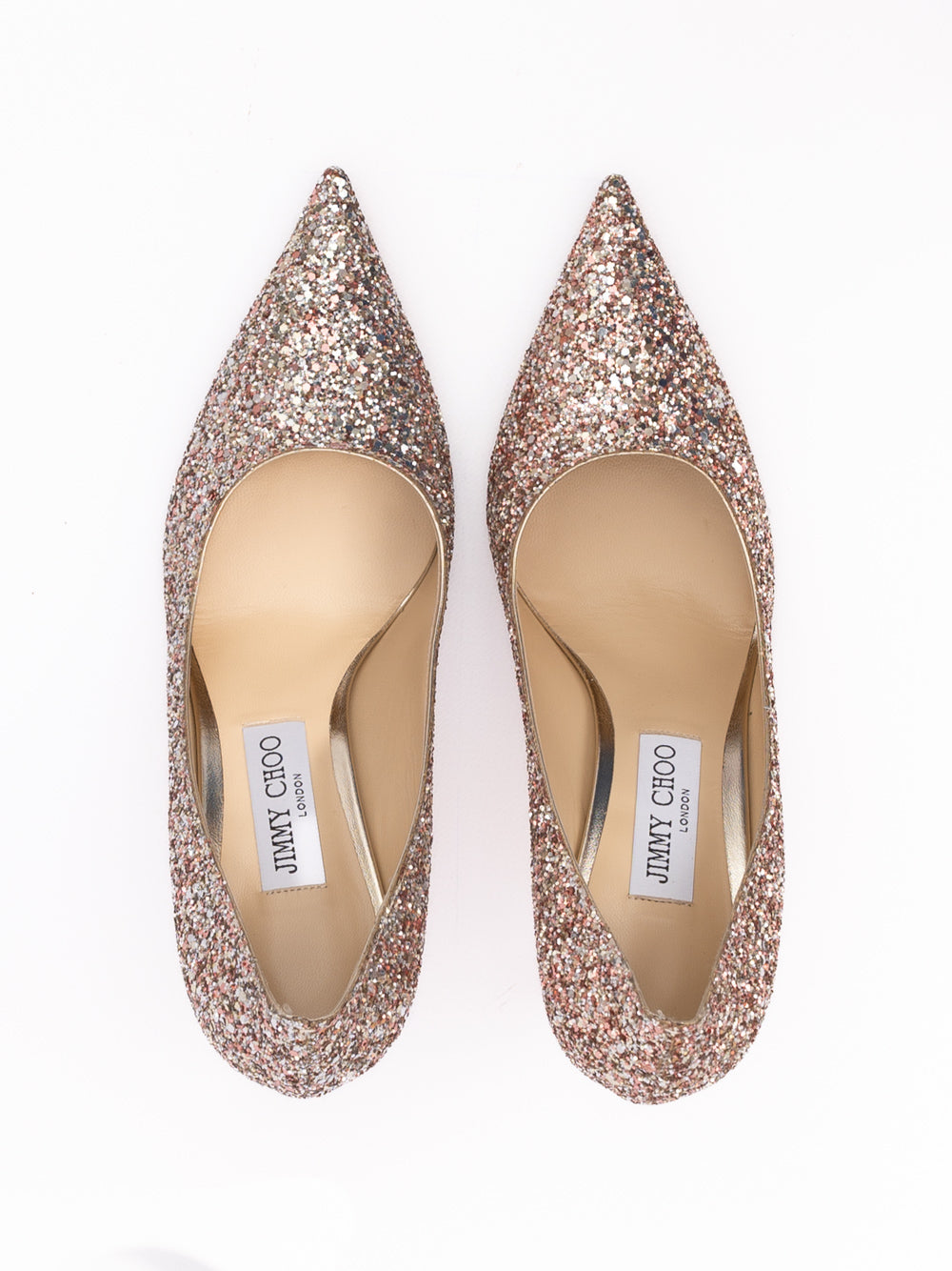 Jimmy Choo Rose Coarse Glitter Love 85 Pumps
