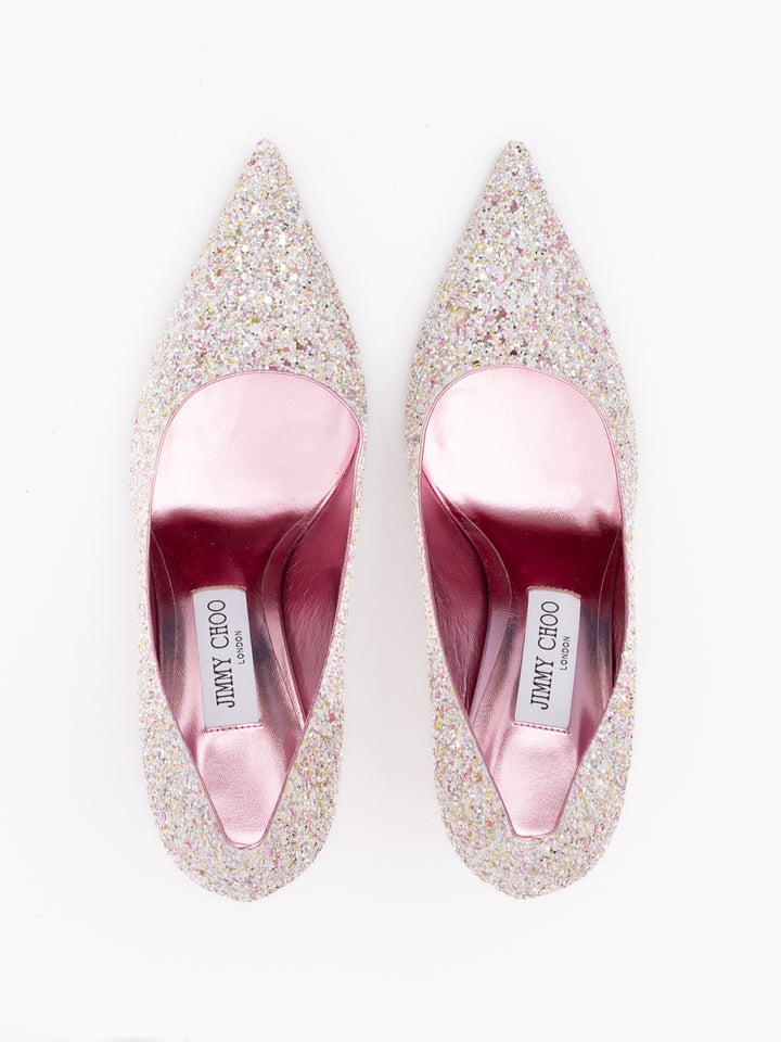 Jimmy Choo Candy Pink Glitter Love 85 Pumps
