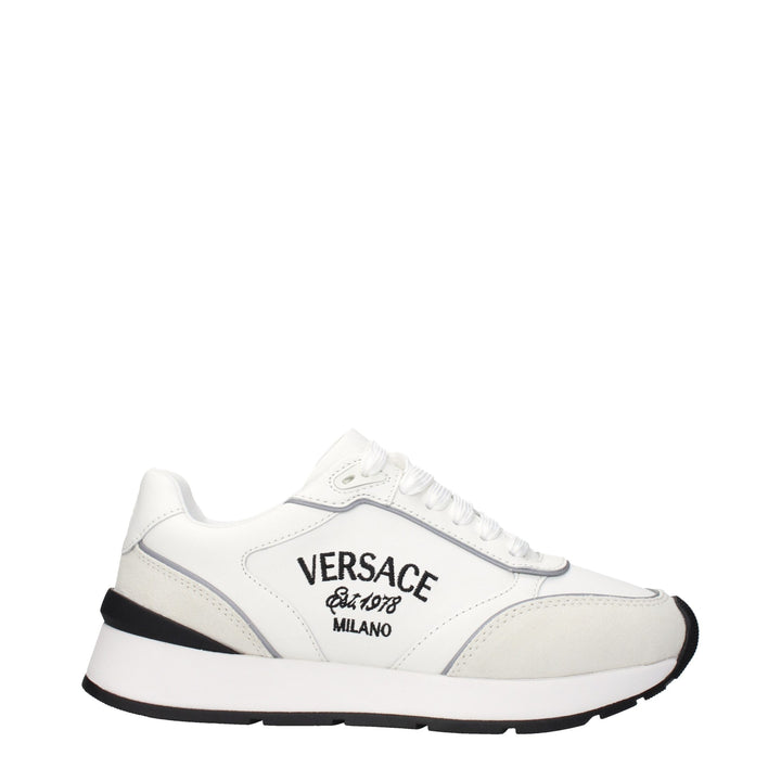 Versace White Leather Low Top Sneakers