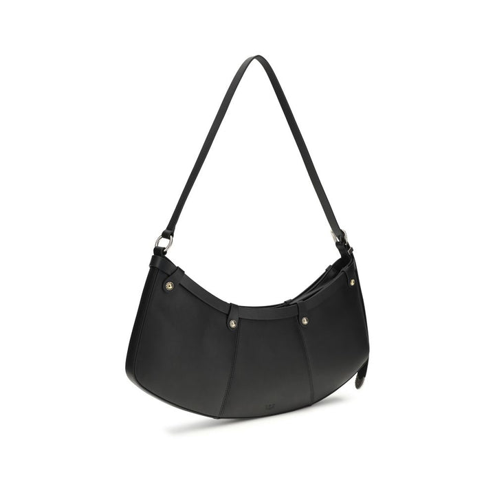 PINKO Black Calf Leather Bos Taurus Shoulder Bag