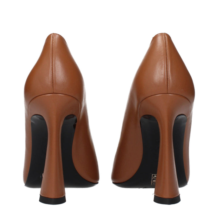 Versace Brown Leather High Heel Pumps