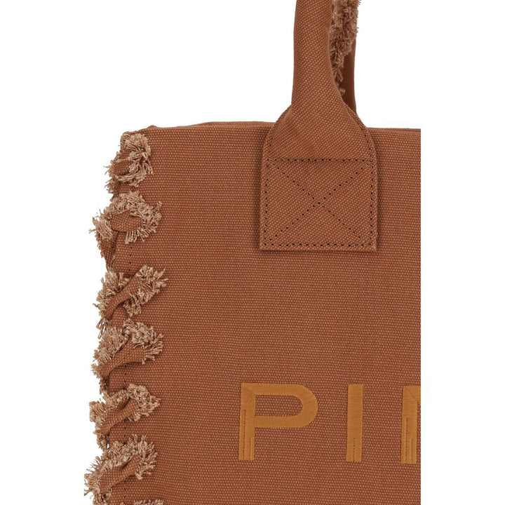 PINKO Brown Cotton Shoulder Bag