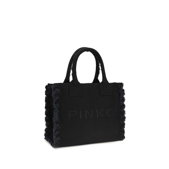 PINKO Black Cotton Shoulder Bag