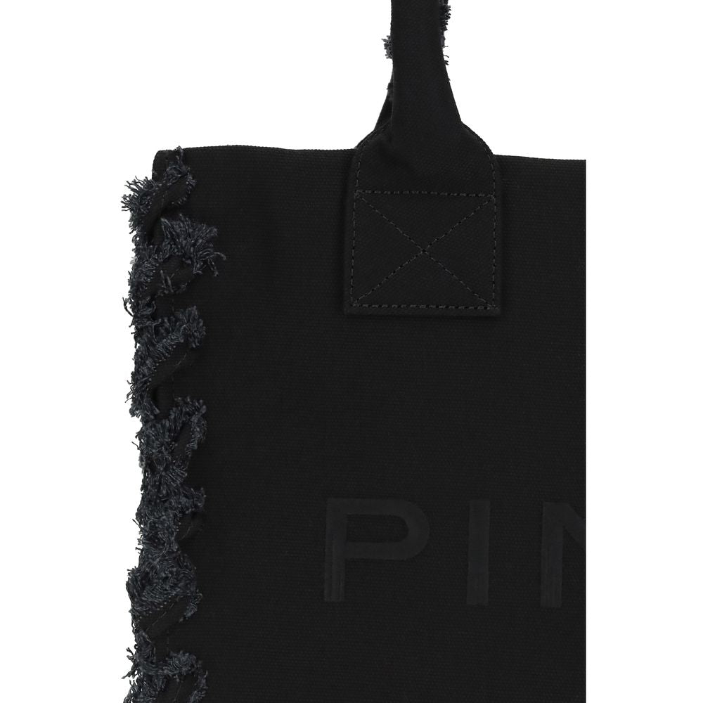 PINKO Black Cotton Shoulder Bag