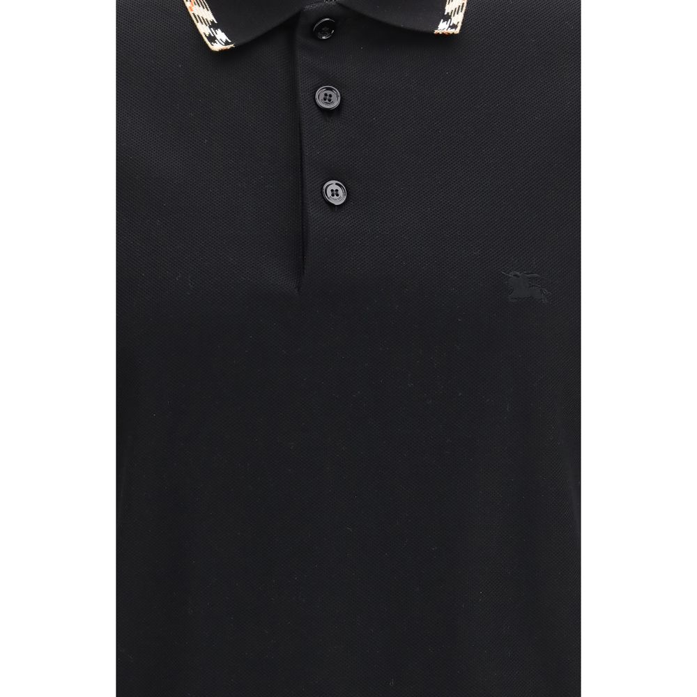 Burberry Black Cotton Polo Shirt