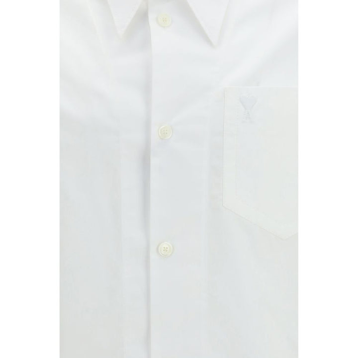 Ami Paris White Cotton Shortsleeve Shirt