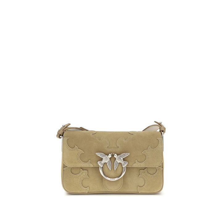 PINKO Beige Calf Leather Bos Taurus Shoulder Bag