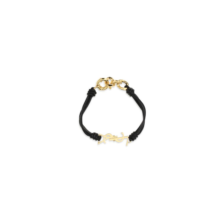 Saint Laurent Black Calf Leather Bos Taurus Bracelet