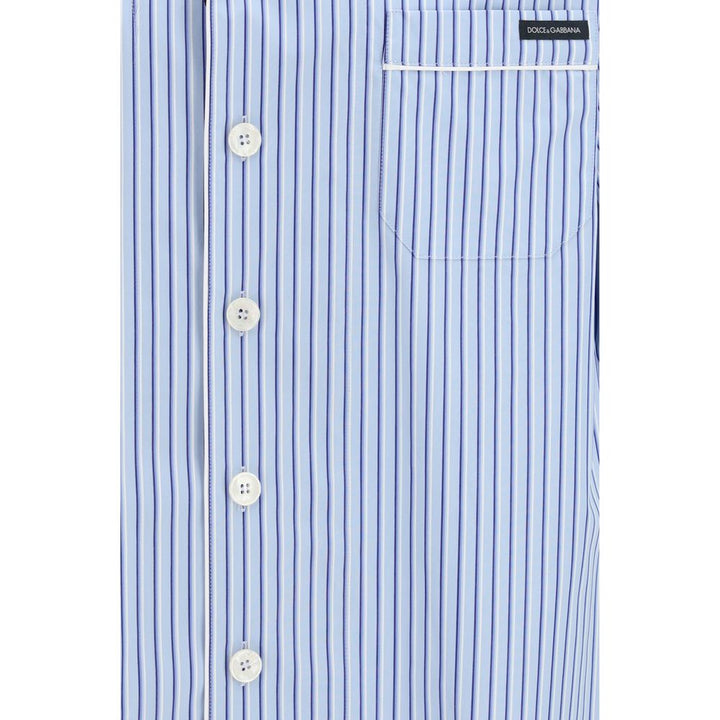 Dolce & Gabbana Blue Cotton Shortsleeve Shirt