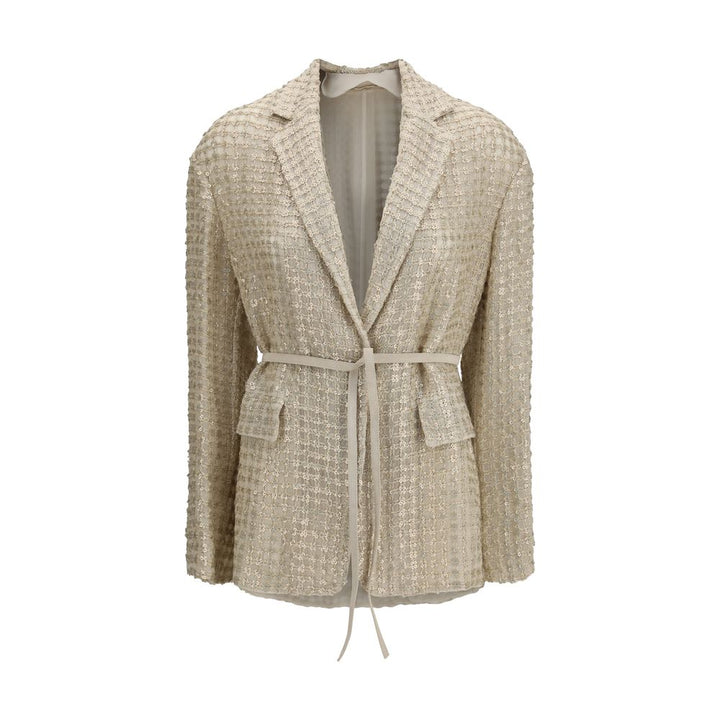 Brunello Cucinelli Beige Silk Jackets And Coat