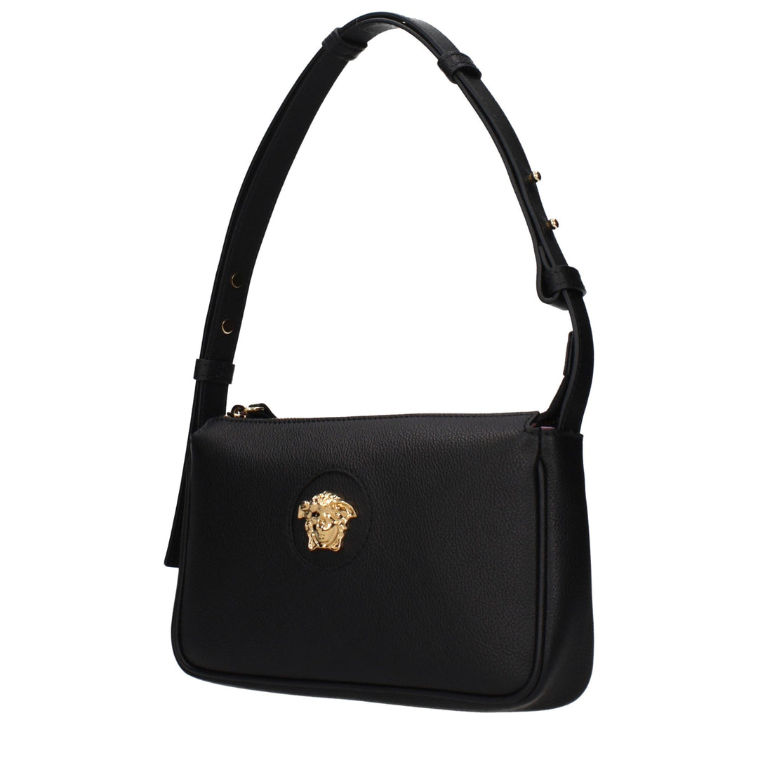 Versace Black Leather Shoulder Bag