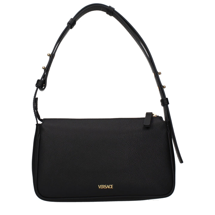 Versace Black Leather Shoulder Bag