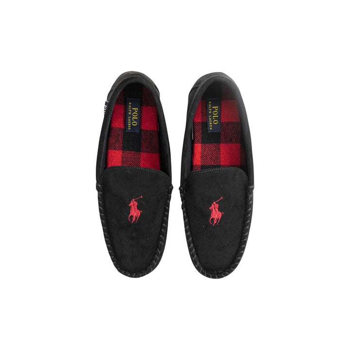 Ralph Lauren Black Faux Fur Slippers
