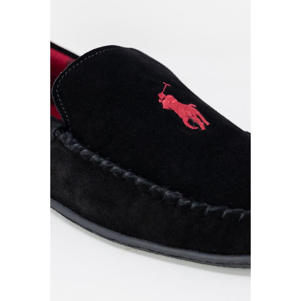 Ralph Lauren Black Faux Fur Slippers