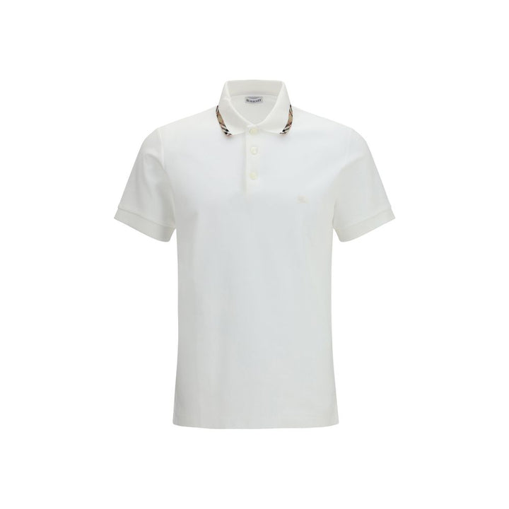 Burberry White Cotton Polo Shirt