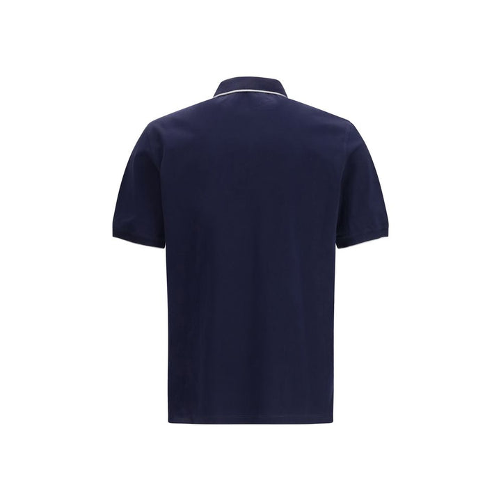 Brunello Cucinelli Blue Cotton Polo Shirt