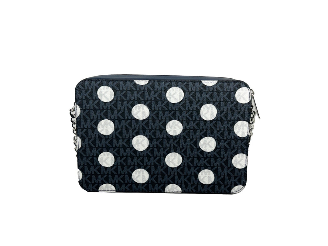 Michael Kors Women'S Jet Set Large Polka Dot Signature Logo Crossbody Bag (Navy) 35S5STTC3O-414