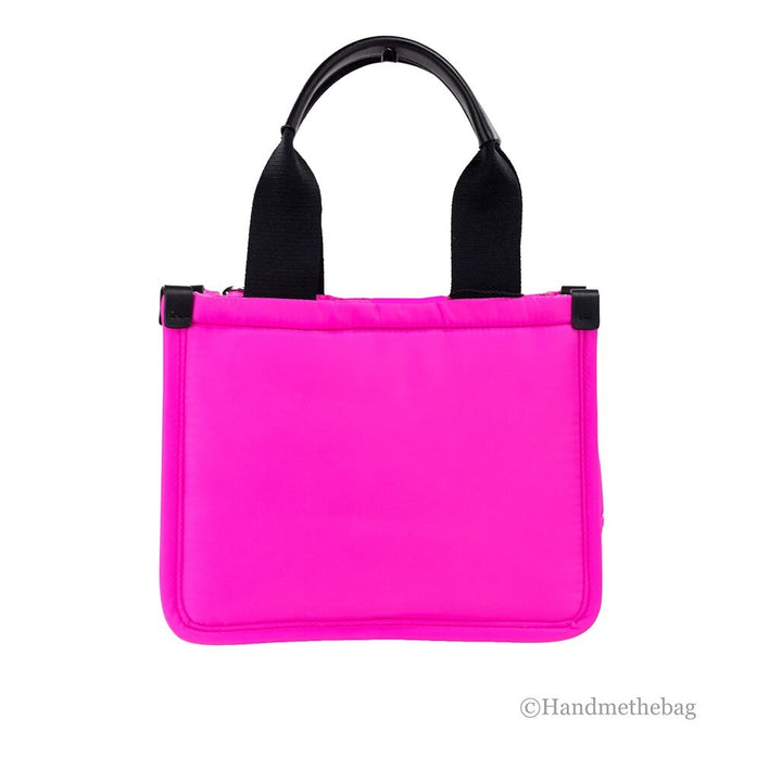 Marc Jacobs Small Neon Fuchsia Nylon Fabric Tote Convertible Bag Purse