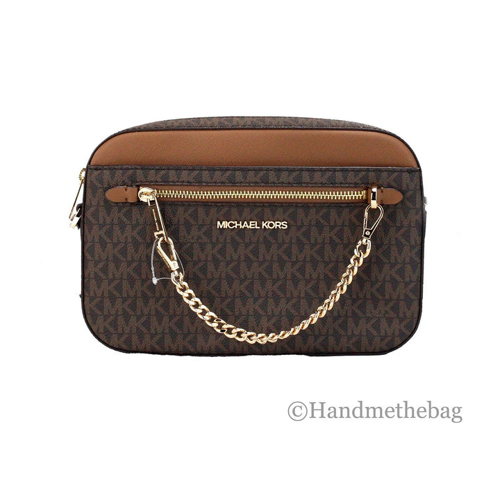 Michael Kors Women'S Jet Set Signature PVC Crossbody Bag, Brown