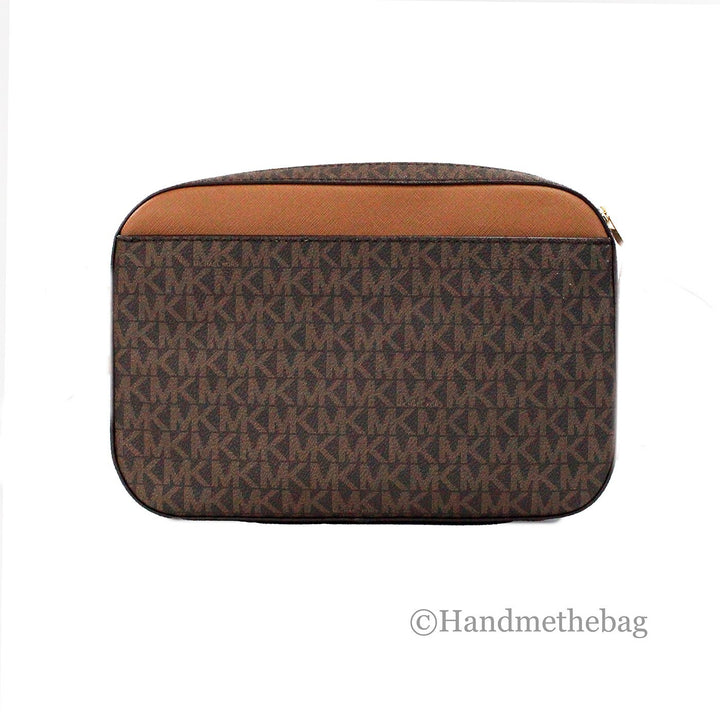 Michael Kors Women'S Jet Set Signature PVC Crossbody Bag, Brown