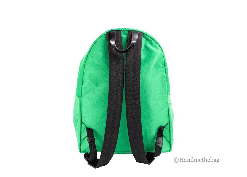Versace Large Bright Green Nylon Fabric Medusa Shoulder Backpack Bookbag