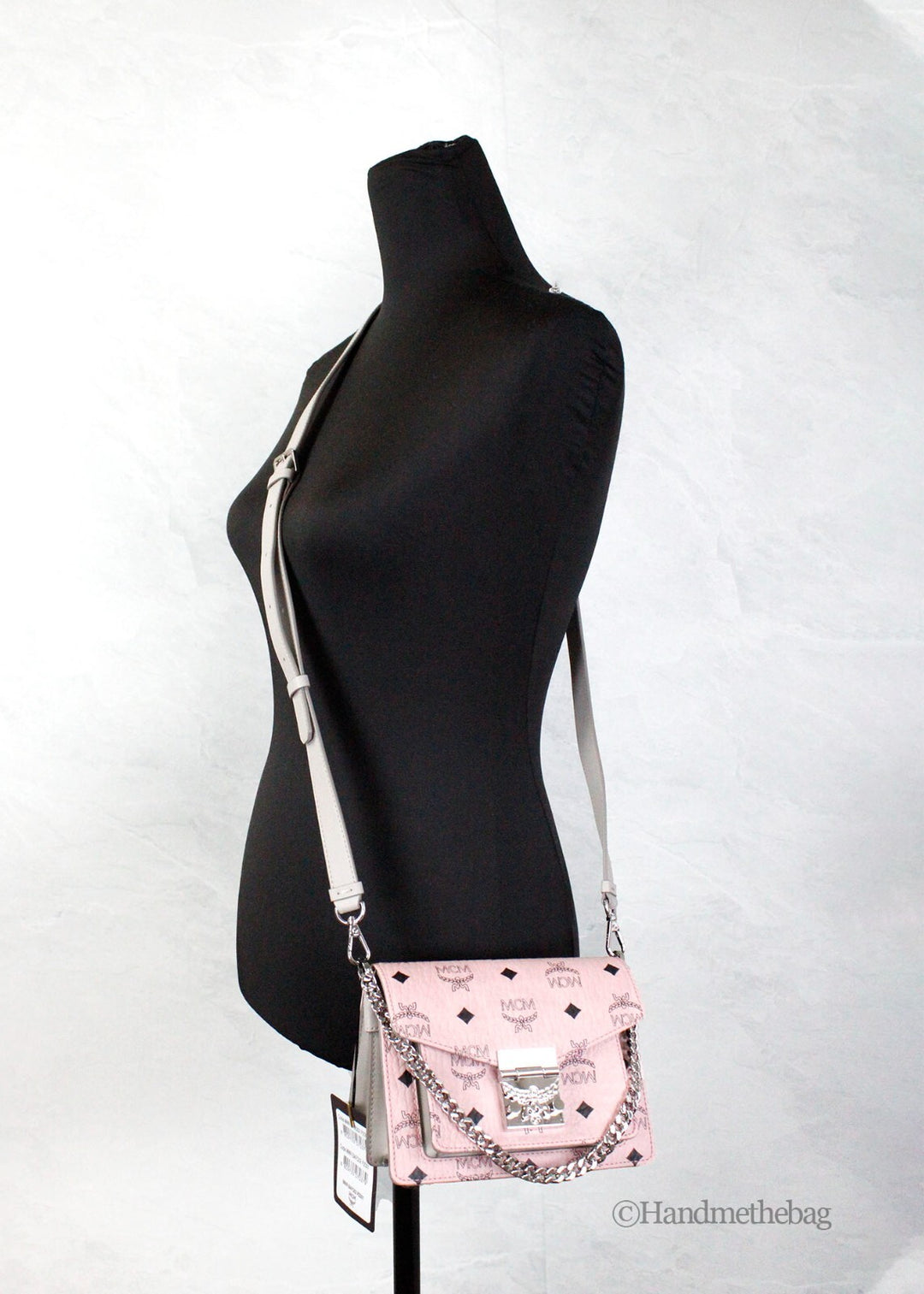 MCM Signature Patricia Leather Mini Flap Lock Crossbody Bag