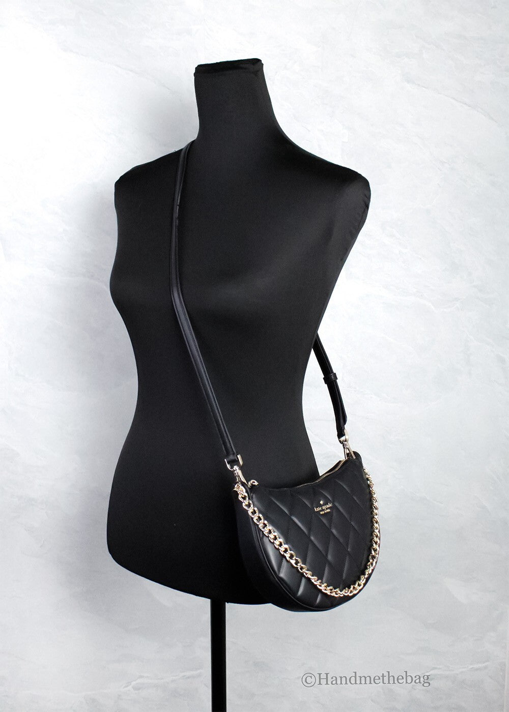 Kate Spade Carey Small Black Quilted Leather Zip Top Crossbody Bag