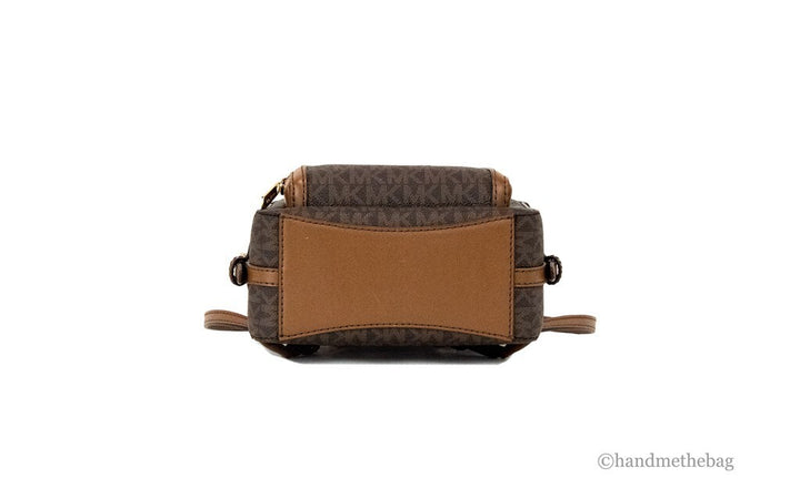 Michael Kors Jaycee Mini XS Brown Signature PVC Zip Pocket Shoulder Backpack Bag