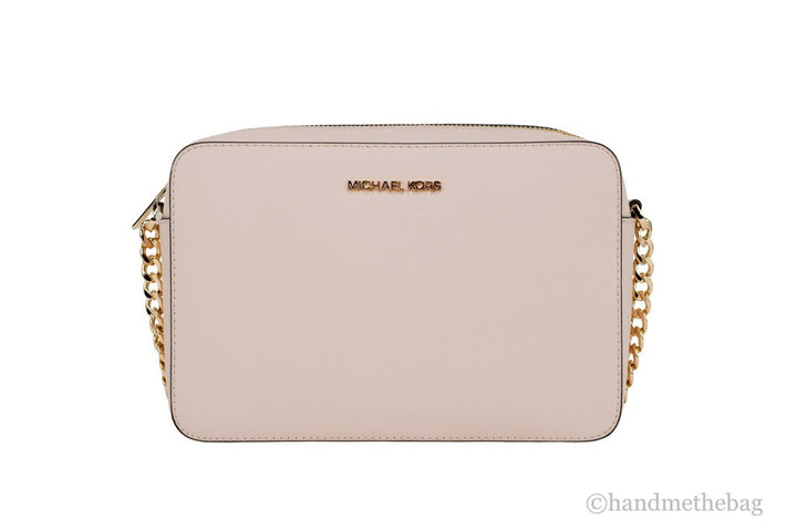 Michael Kors Adult Saffiano Leather East West Crossbody Handbag With 2 Slit Pockets, Blush