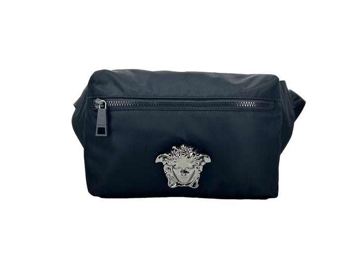 Versace Medusa Black Nylon Belt Bag Waist Fanny Pack Purse