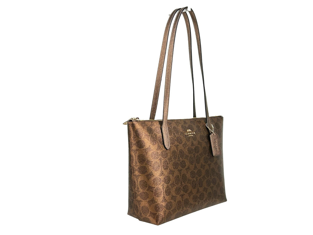COACH Coach Signature Fiona Zip Tote Bag