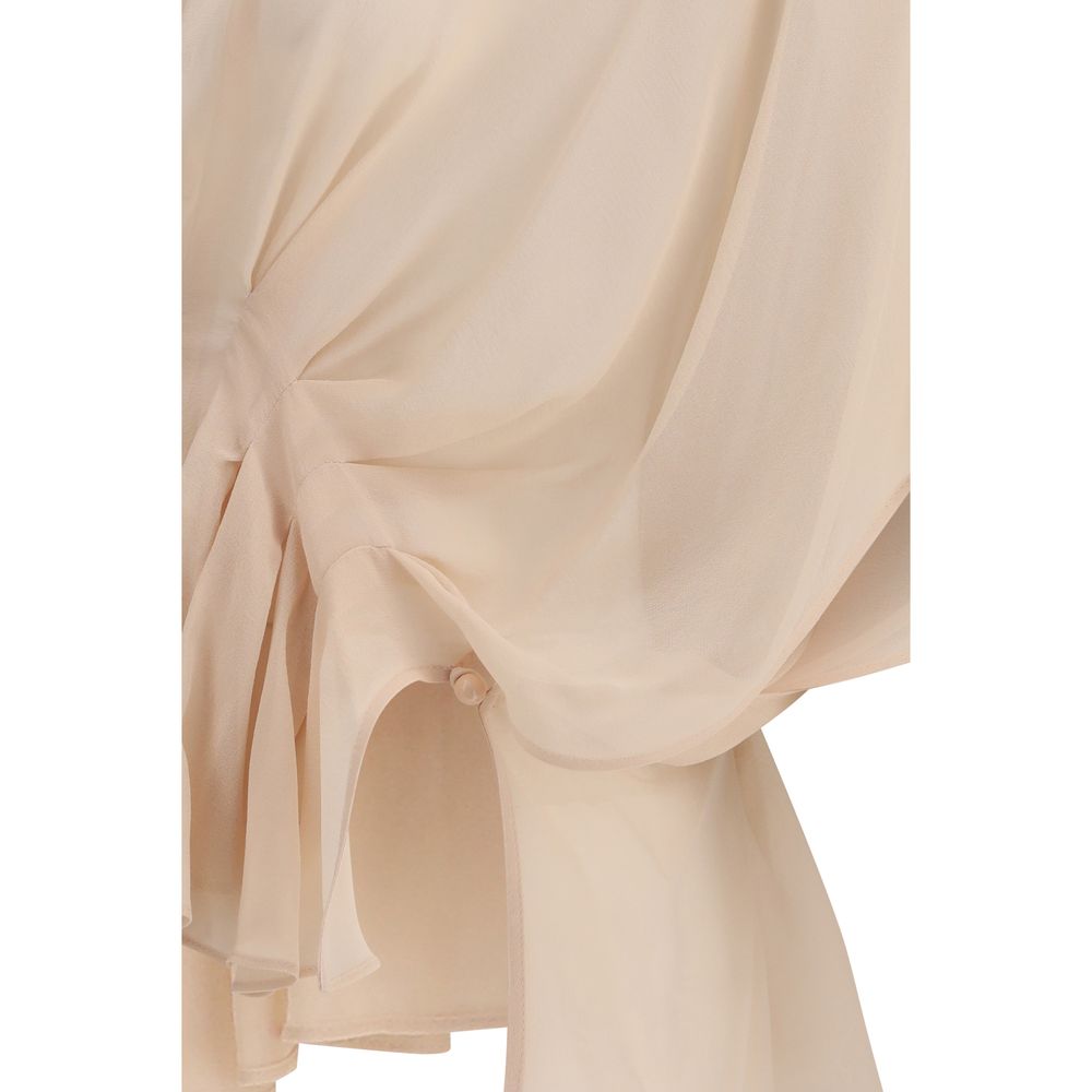 Max Mara Multicolor Silk Dress Shirt