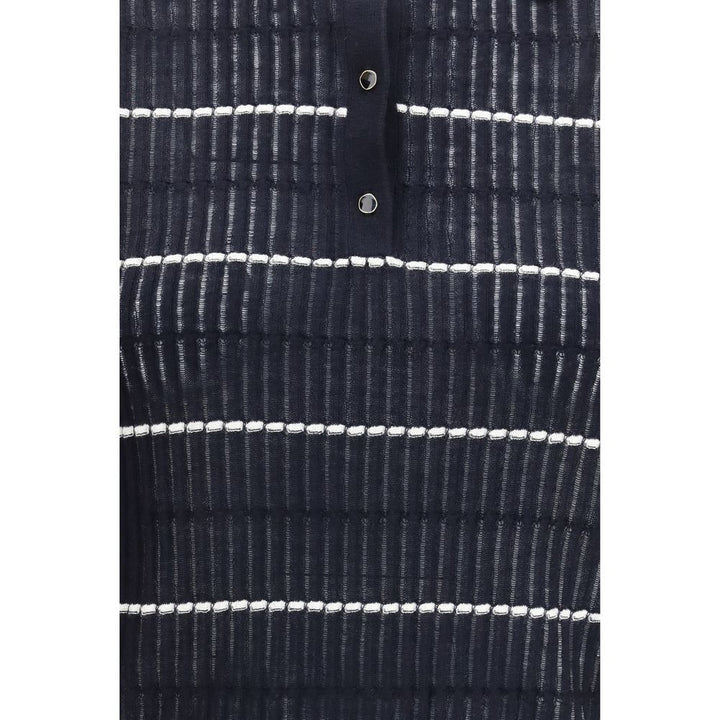 Max Mara Blue Silk Polo Shirt