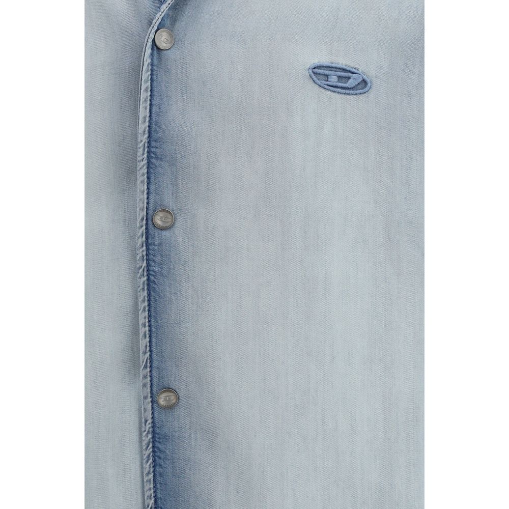 Diesel Blue Lyocell Shortsleeve Shirt