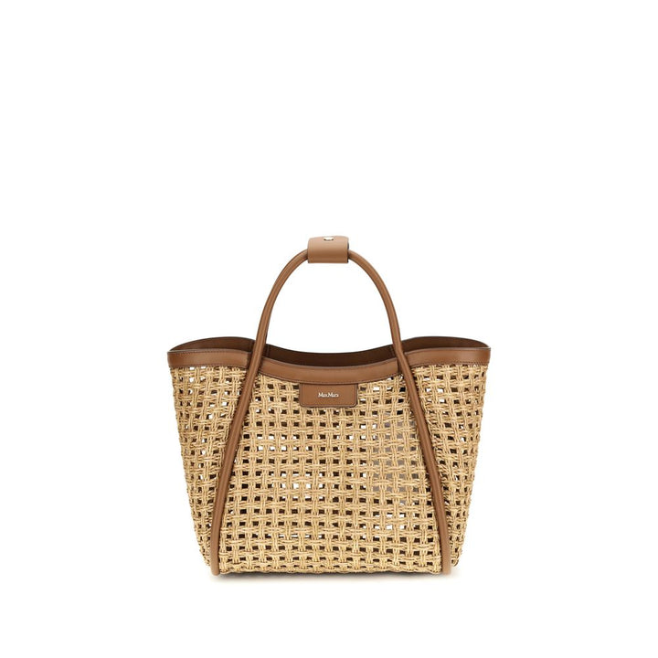 Max Mara Beige Raffia Shoulder Bag