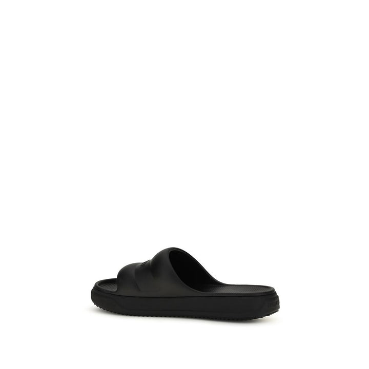 Moncler Black Rubber Sandals