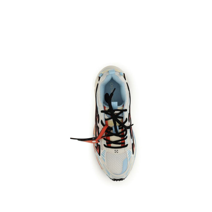 Off-White Blue Calf Leather Bos Taurus Athletic Sneakers