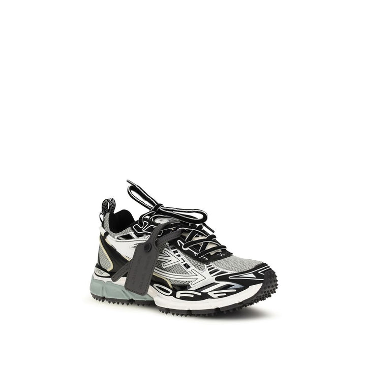 Off-White Gray Polyurethane Athletic Sneakers