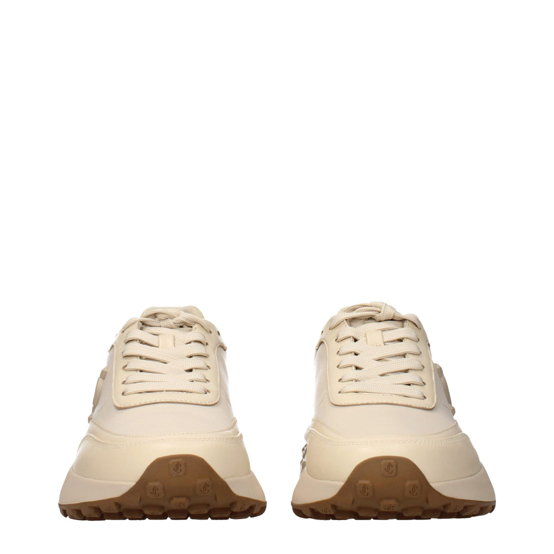 Jimmy Choo Beige Fabric Low Top Sneakers