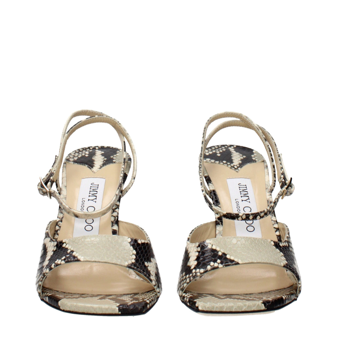 Jimmy Choo Multicolor Leather Stiletto Heel Sandals
