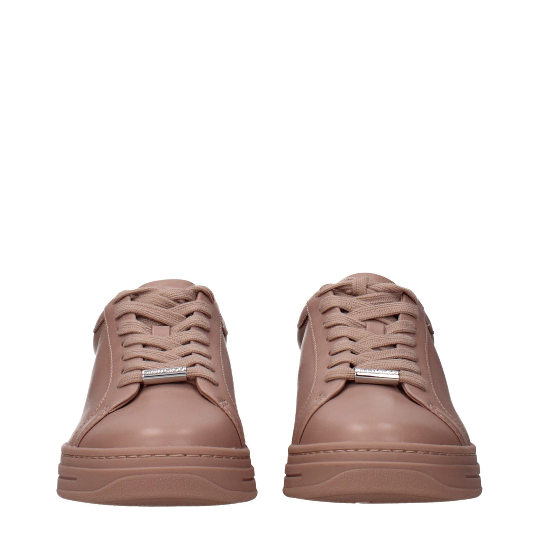 Jimmy Choo Pink Leather Low Top Sneakers