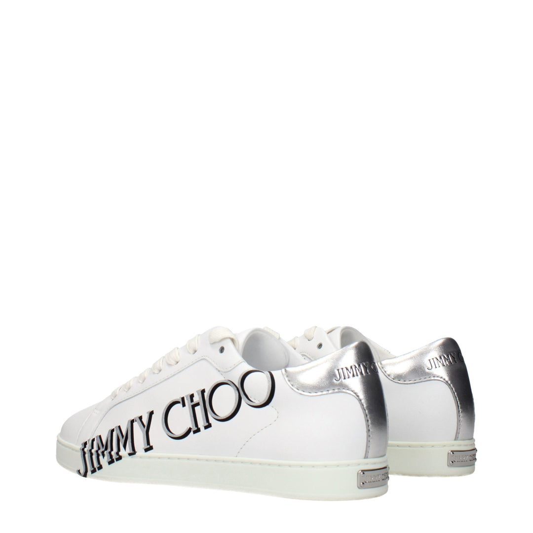 Jimmy Choo White Leather Low Top Sneakers