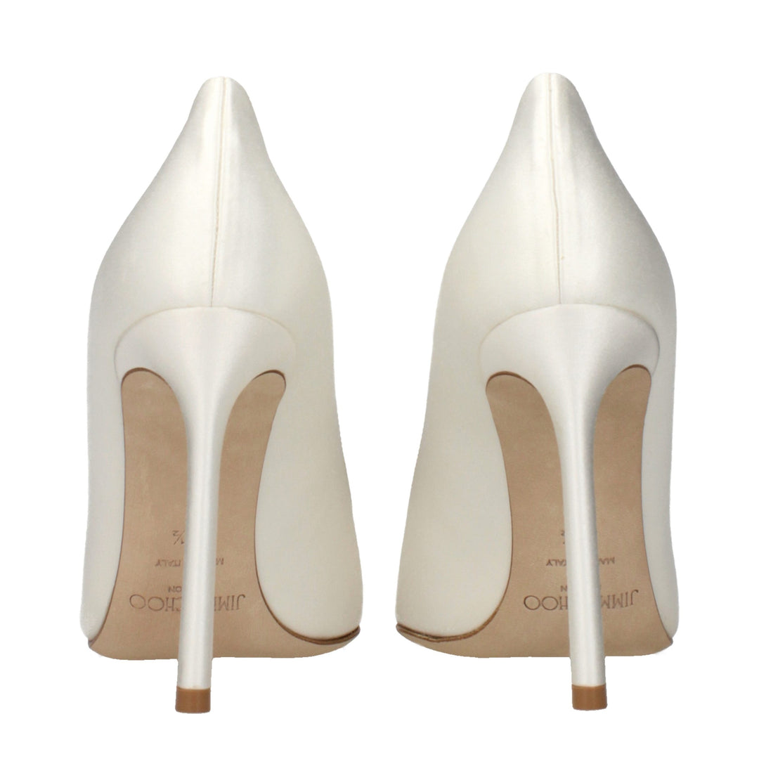 Jimmy Choo Beige Satin Platform Pumps