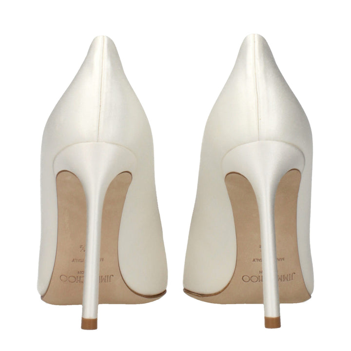 Jimmy Choo Beige Satin Platform Pumps