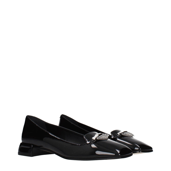 Jimmy Choo Black Leather Slip-On Loafers
